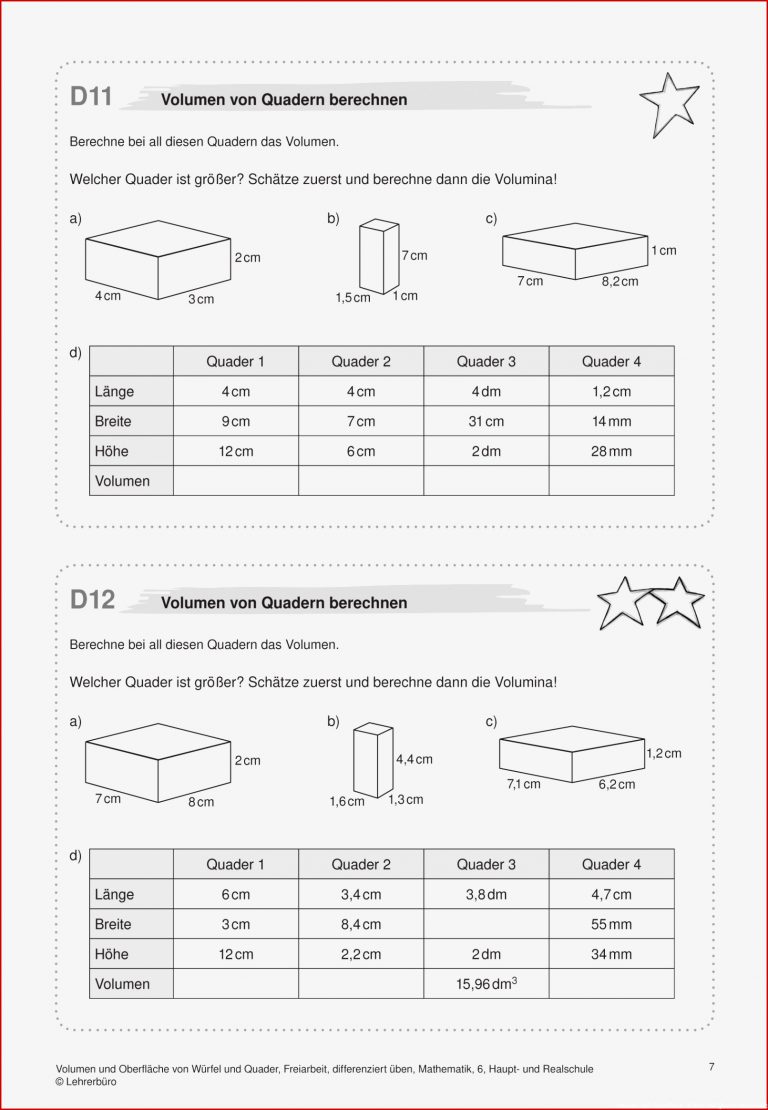 Mathematik · Arbeitsblätter · Sekundarstufe I · Lehrerbüro