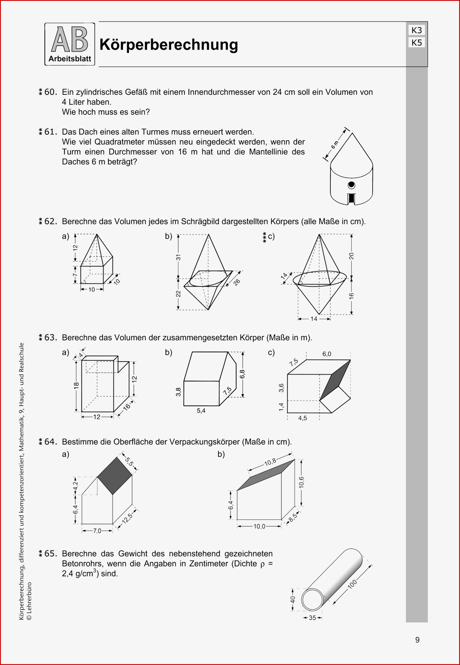 Mathematik · Arbeitsblätter · Sekundarstufe I · Lehrerbüro