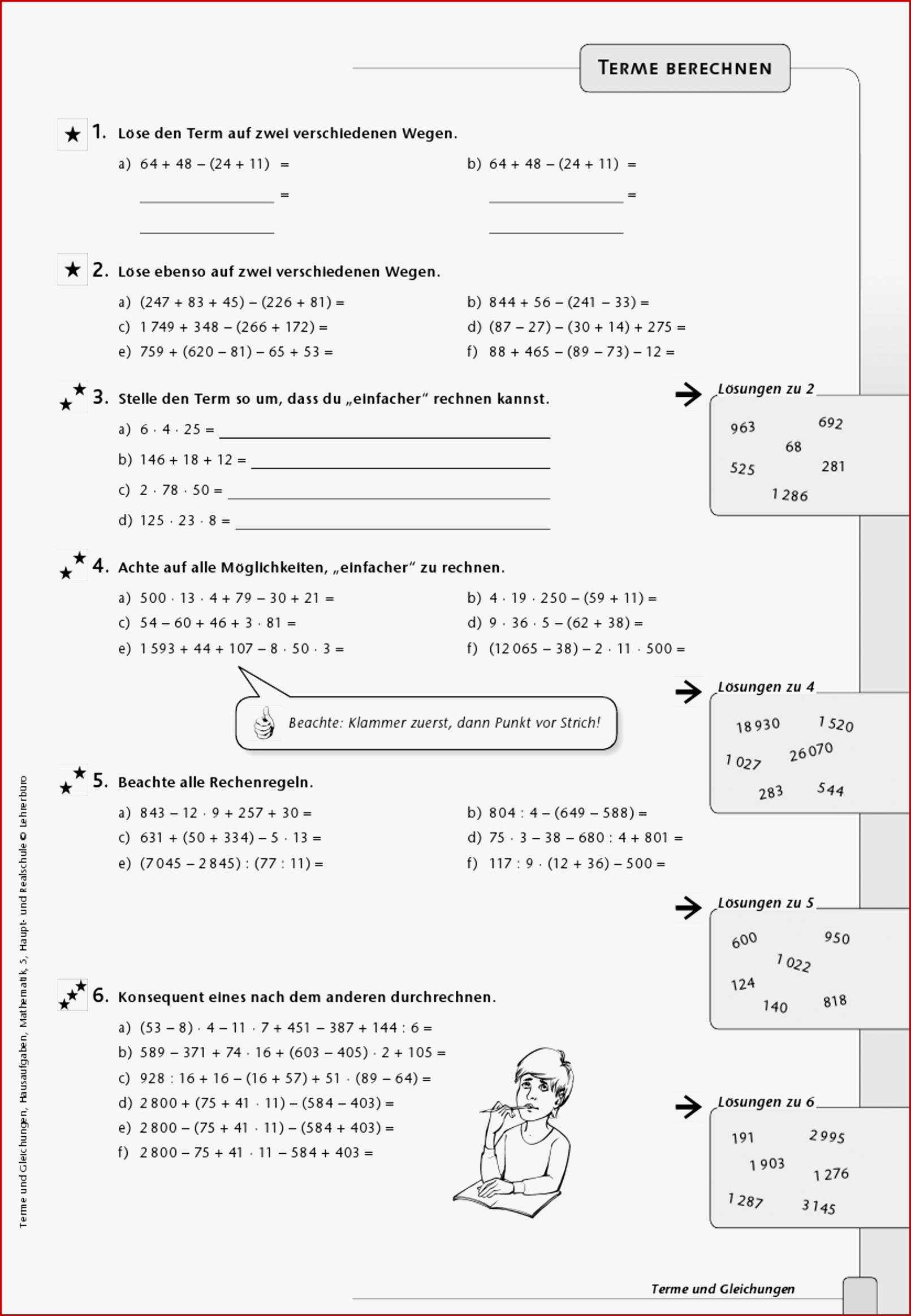 Mathematik · Arbeitsblätter · Sekundarstufe I · Lehrerbüro