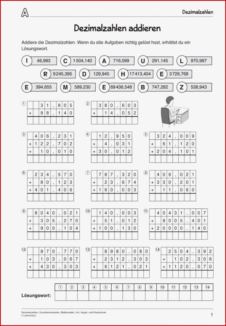 Mathematik · Arbeitsblätter · Sekundarstufe I · Lehrerbüro