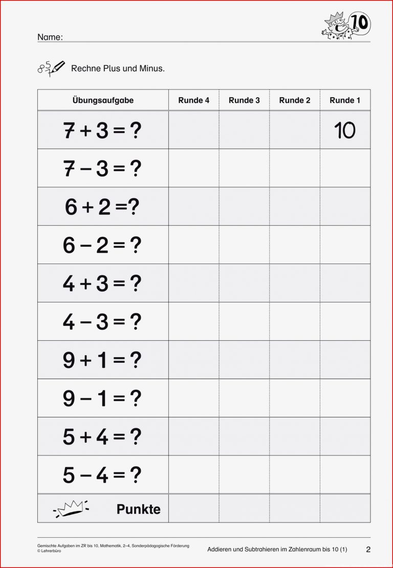 Mathematik · Arbeitsblätter · Sonderpädagogik · Lehrerbüro