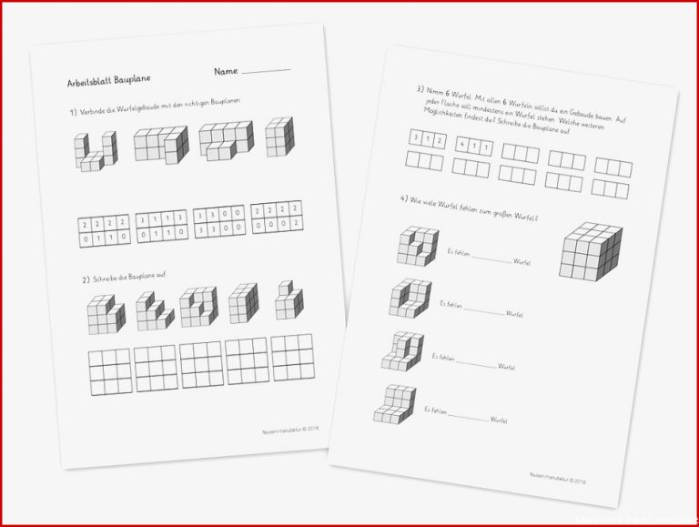 Mathematik Arbeitsblatt Baupläne