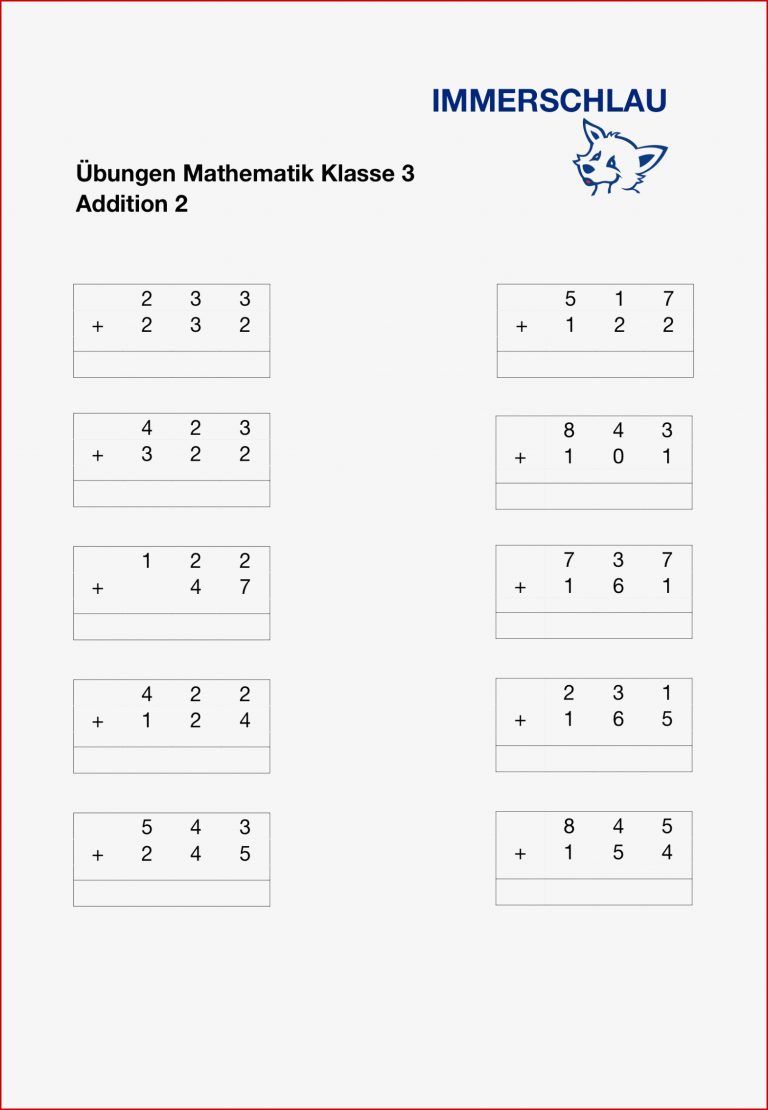 Mathematik Grundschule Arbeitsblätter â IMMERSCHLAU
