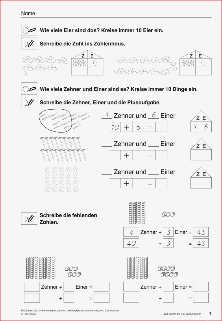 Mathematik Inklusion · Arbeitsblätter · Grundschule