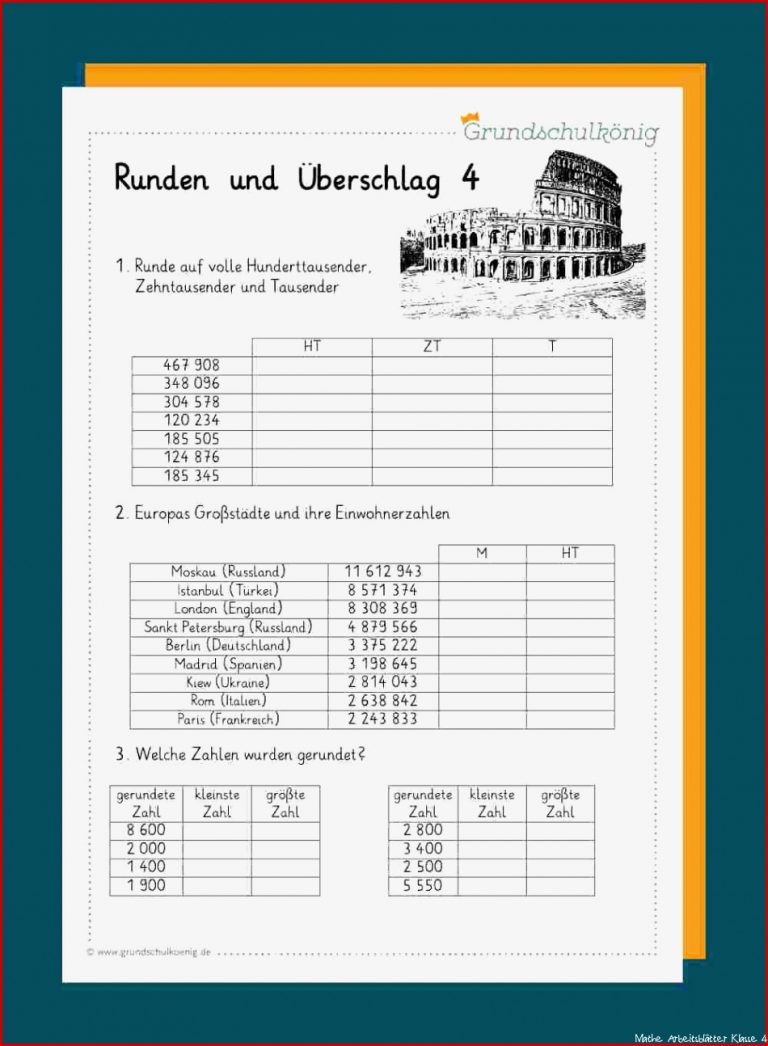 Mathematik Klasse 4 Arbeitsblätter Kinderbilderwnload