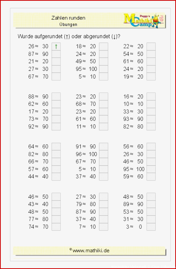 Mathematik Runden Von Zahlen 5 Klasse Arbeitsblätter