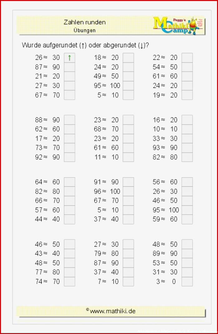 Mathematik Runden Von Zahlen 5 Klasse Arbeitsblätter - Kostenlose