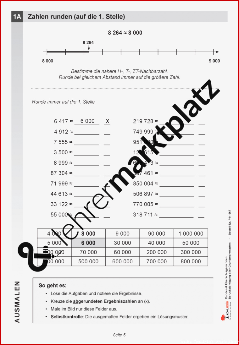 Mathematik Runden Von Zahlen 5 Klasse Arbeitsblätter