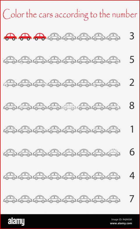 Mathematik Spiel Für Kinder Anzahl Und Farbe Autos