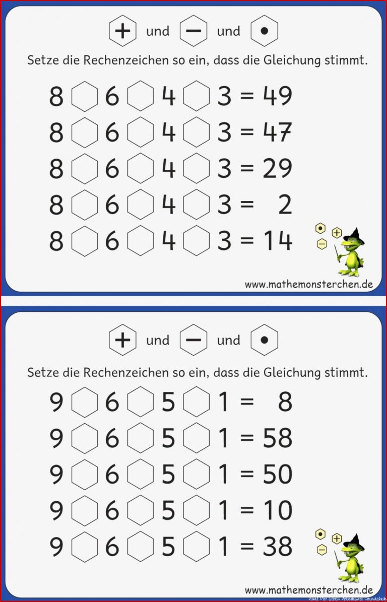 Mathemonsterchen Alle Grundrechenarten