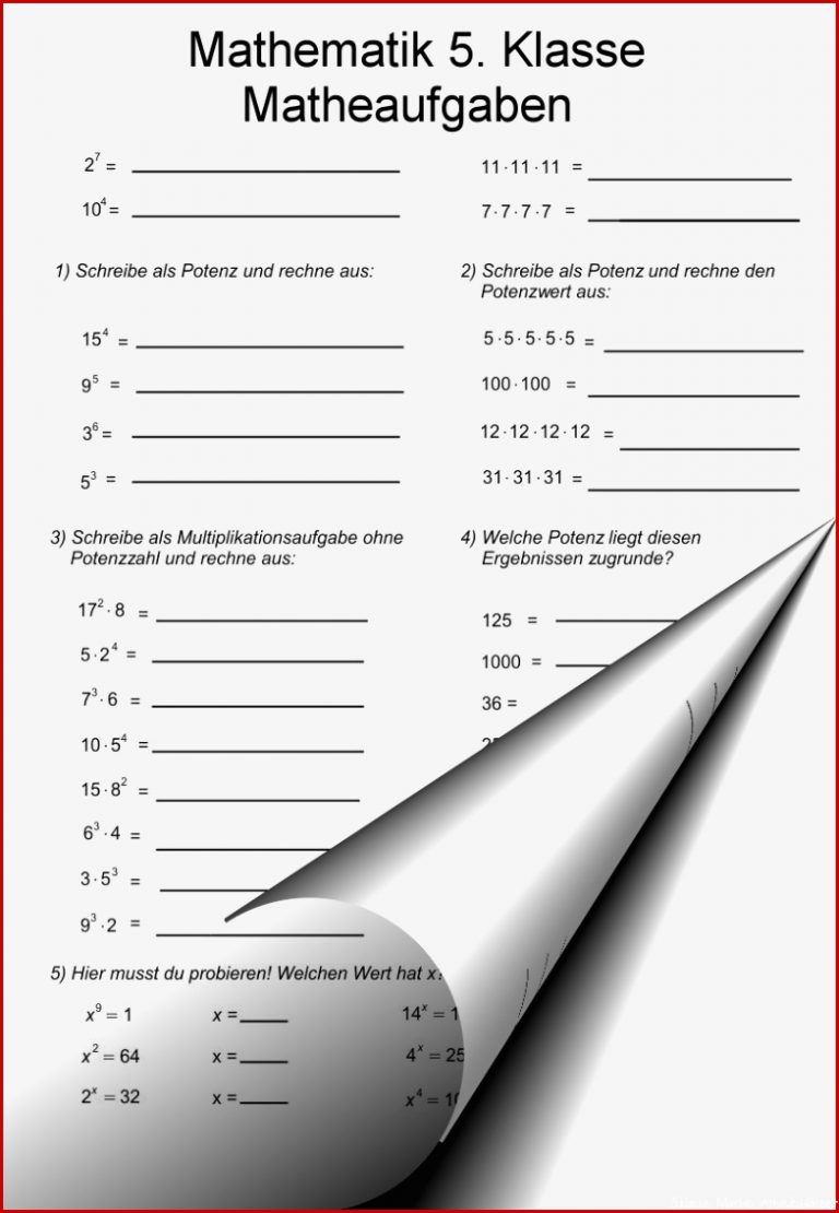 Matheübungen Klasse 5