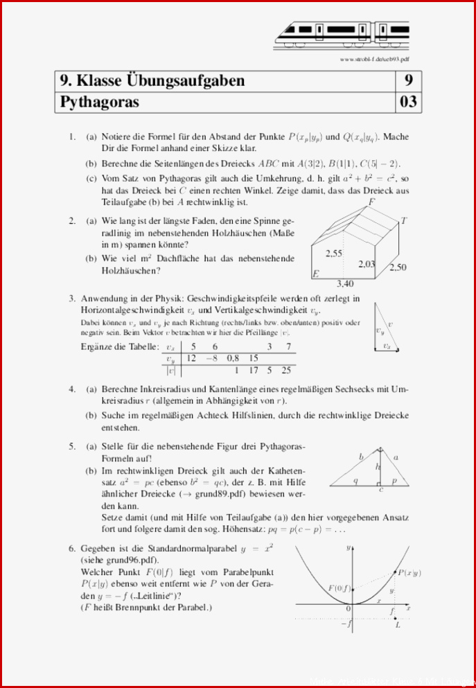 Matheübungen und Matheaufgaben 9 Klasse mit Lösungen