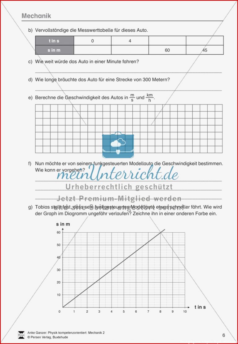 Mechanik Allgemeine Bewegungen Von Körpern Gleichförmige