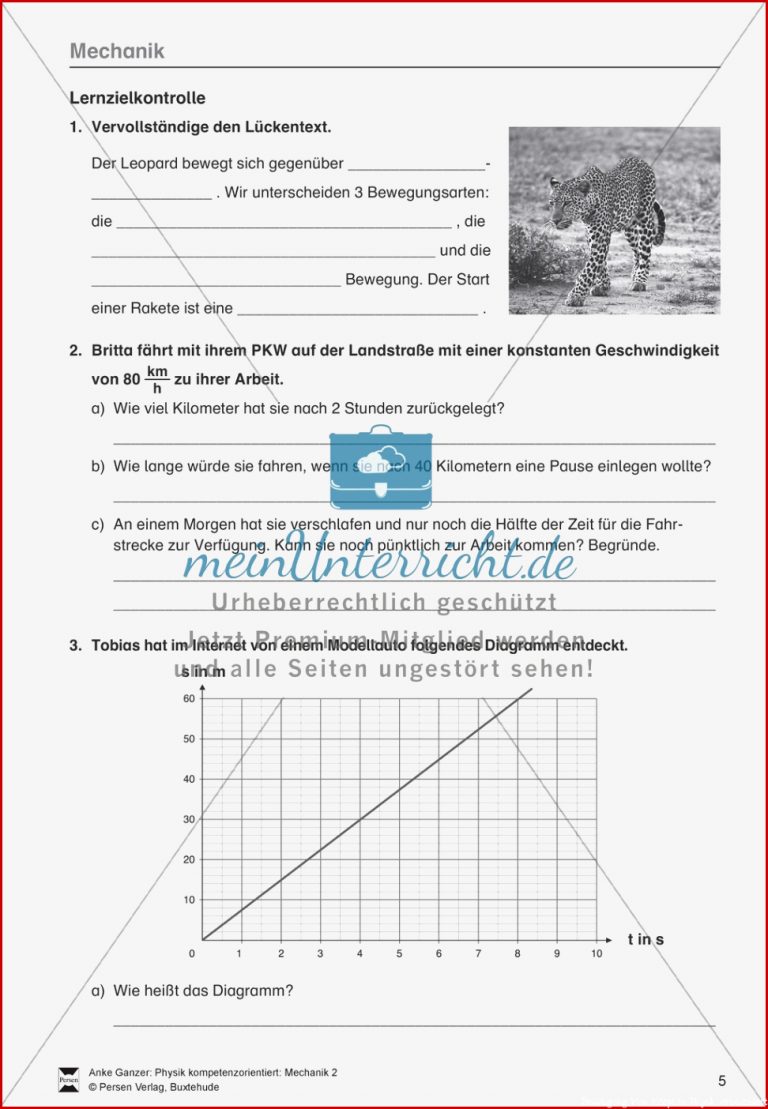 Mechanik Allgemeine Bewegungen Von Körpern Gleichförmige