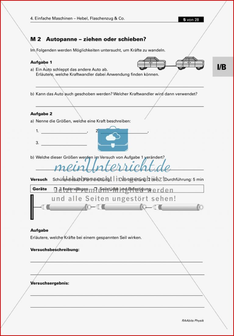 Mechanik Anwendung von Kraftwandlern und Hebel im Alltag