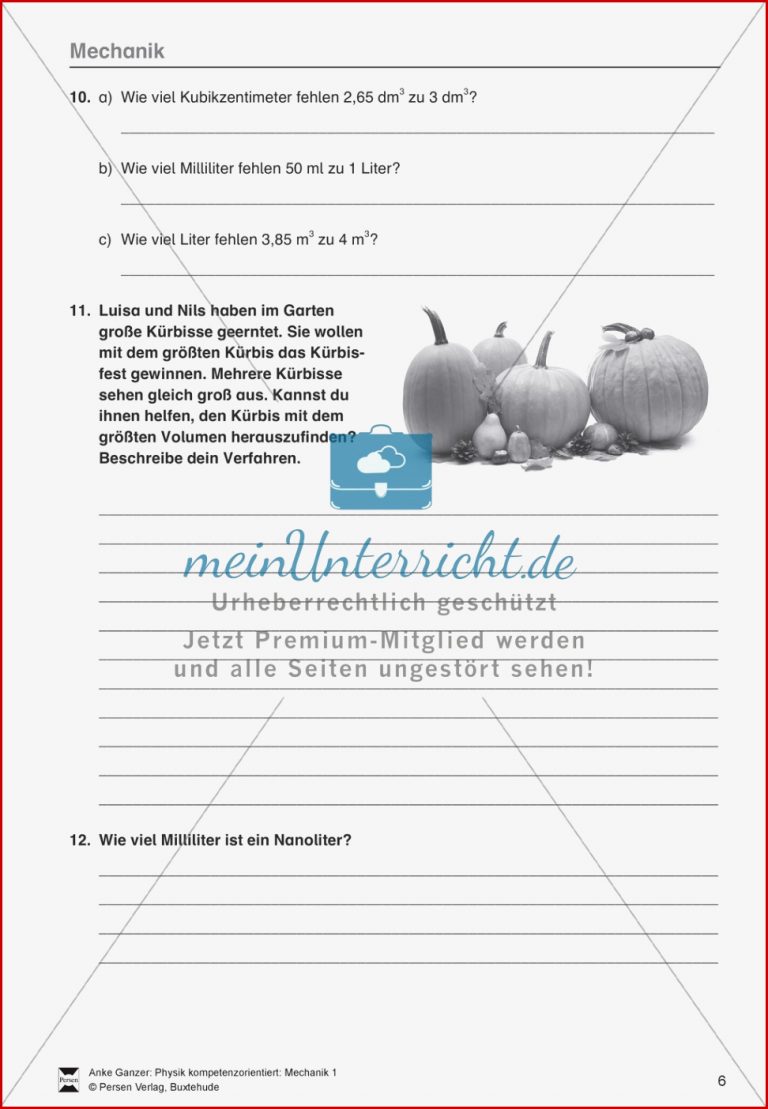 Mechanik Volumen Masse und Dichte eines Körpers Kostenlos Herunterladen Mechanik Volumen Masse und Dichte eines Körpers
