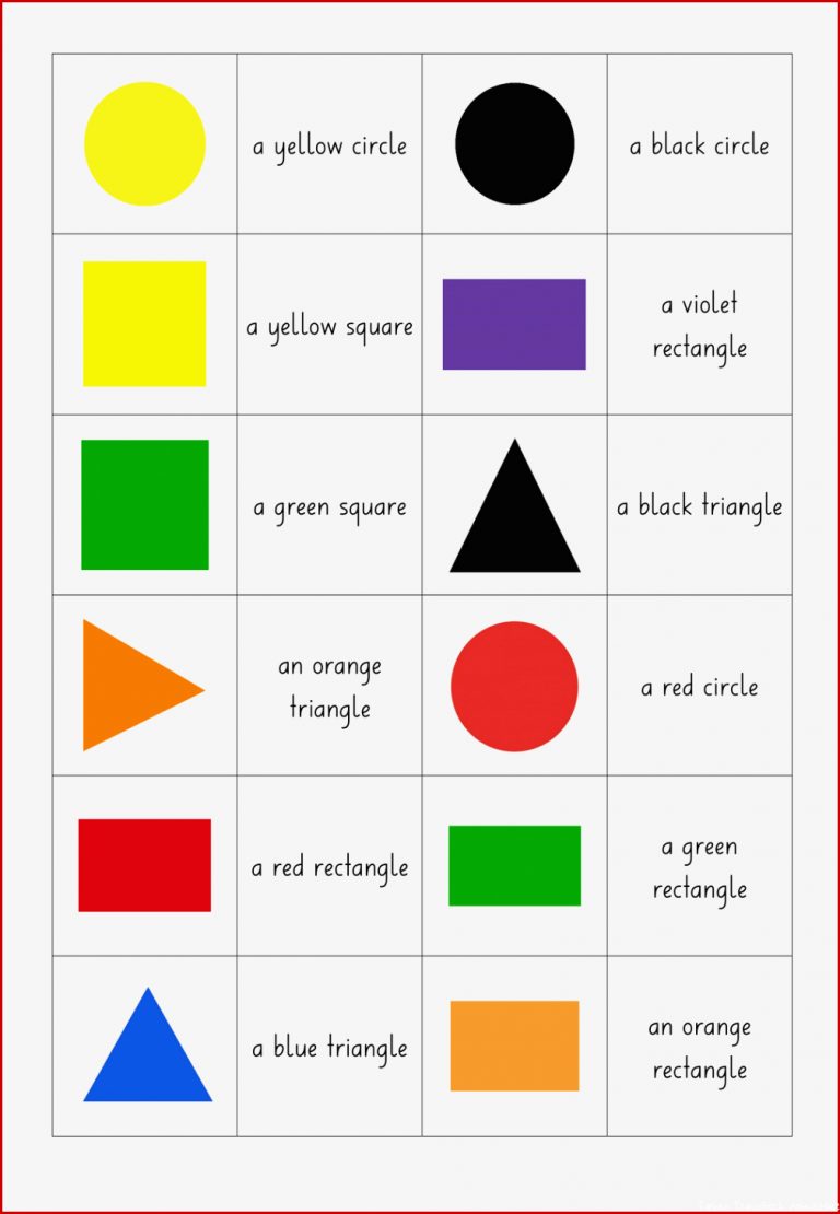 Memory Colours and Shapes – Unterrichtsmaterial in den