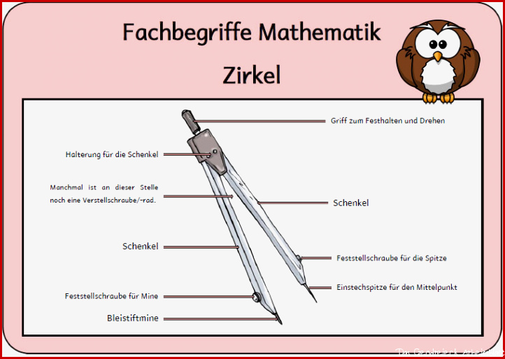 Merkplakate für Zirkel und Geodreieck