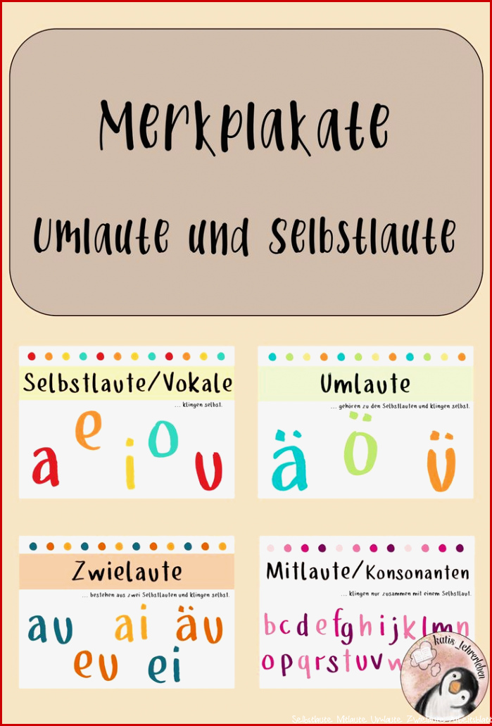 Merkplakate Selbstlaute Mitlaute Umlaute Zwielaute