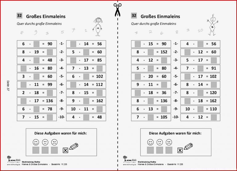 Merktraining Mathe - Großes & Kleines Einmaleins - Partnerrechnen ...