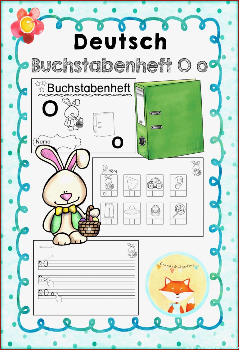 Miniheft zum Buchstaben O o – Unterrichtsmaterial im Fach