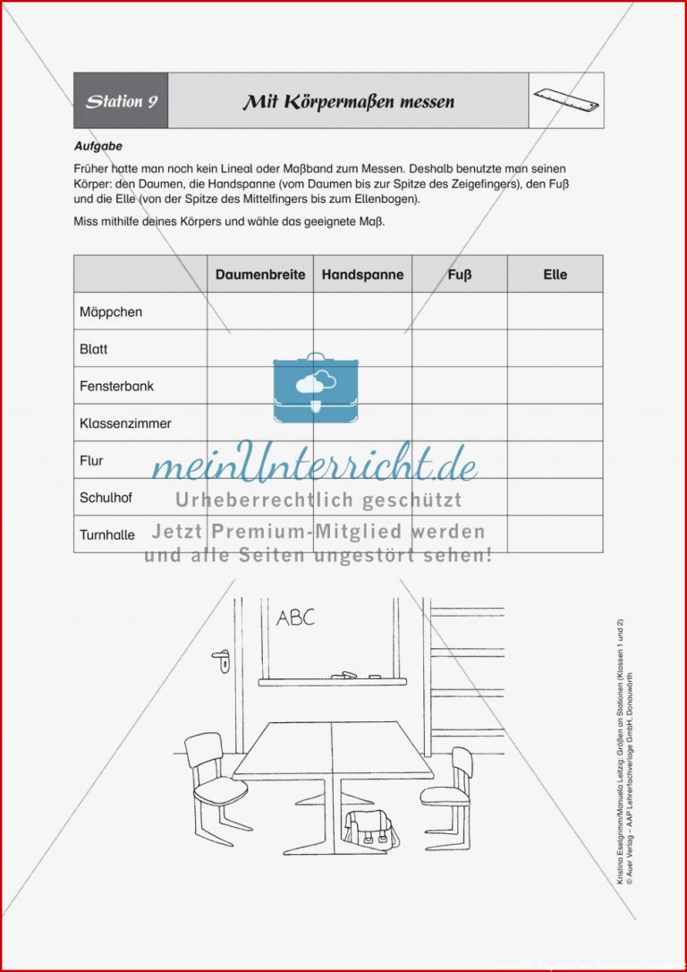 Mit Körpermaßen messen meinUnterricht