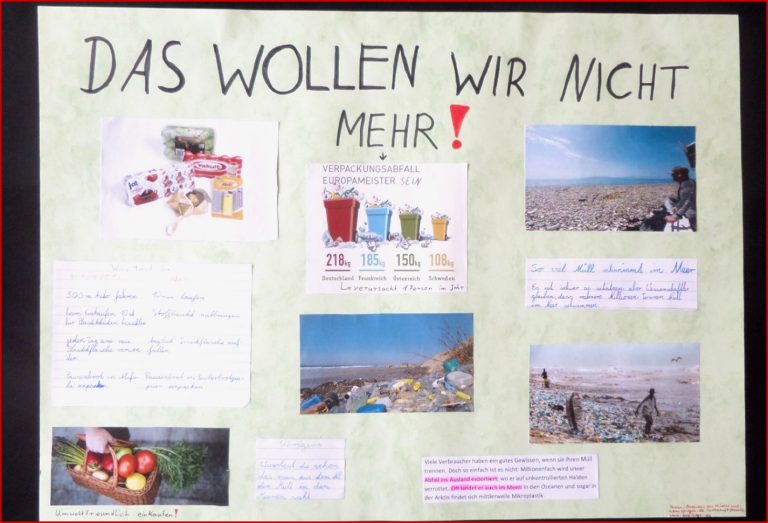 Mottowoche Umweltschutz statt Plastikschmutz Schule