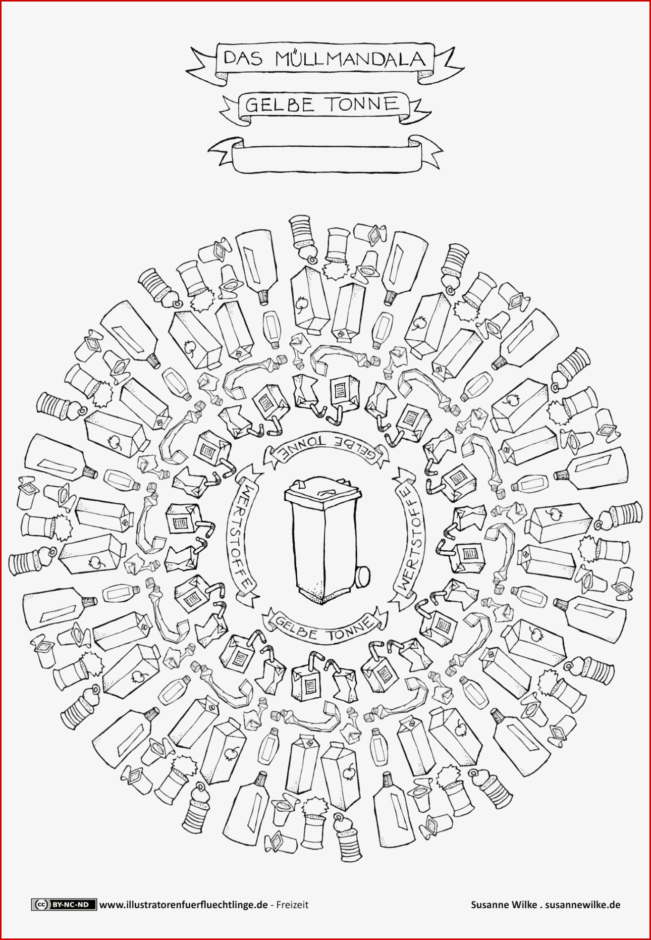 Müll Mülltrennung Gelbe tonne Mandala