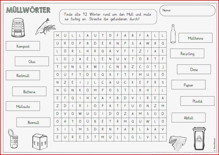 Mülltrennung Grundschule Arbeitsblätter Worksheets