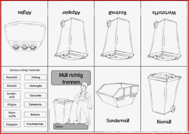 Mülltrennung Grundschule Arbeitsblätter Worksheets