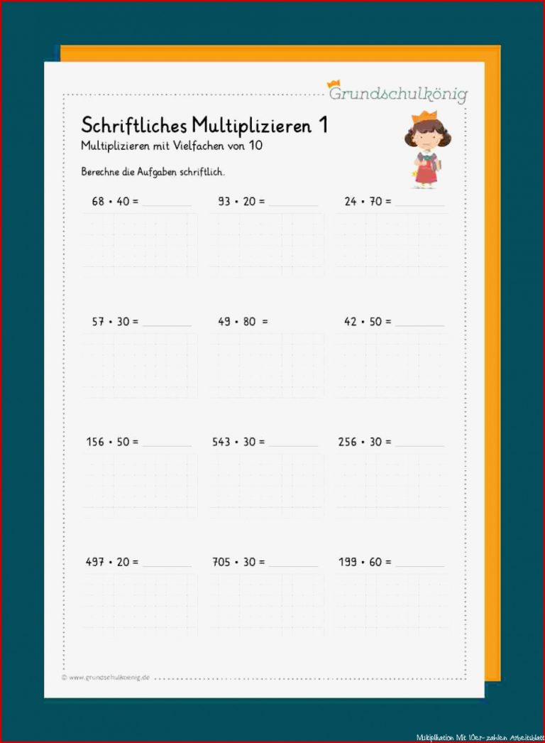 Multiplikation Das Vielfache Von 10 Und 100 Arbeitsblatt