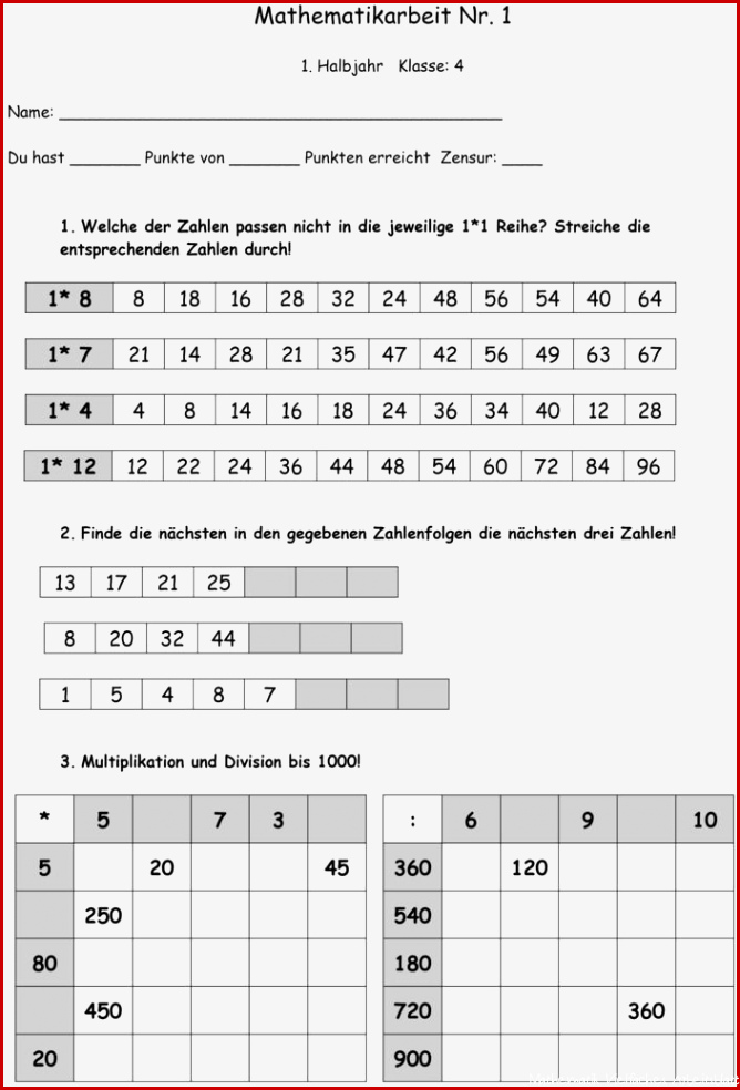 Multiplikation Das Vielfache Von 10 Und 100 Arbeitsblatt