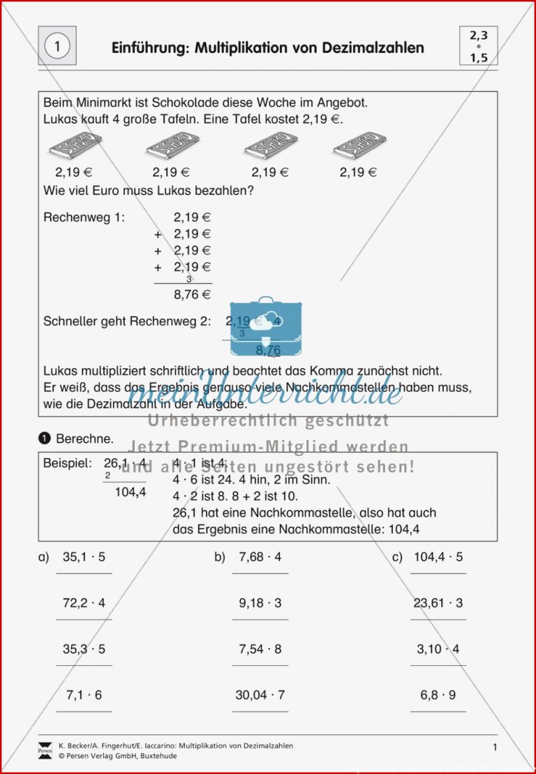 Multiplikation Das Vielfache Von 10 Und 100 Arbeitsblatt