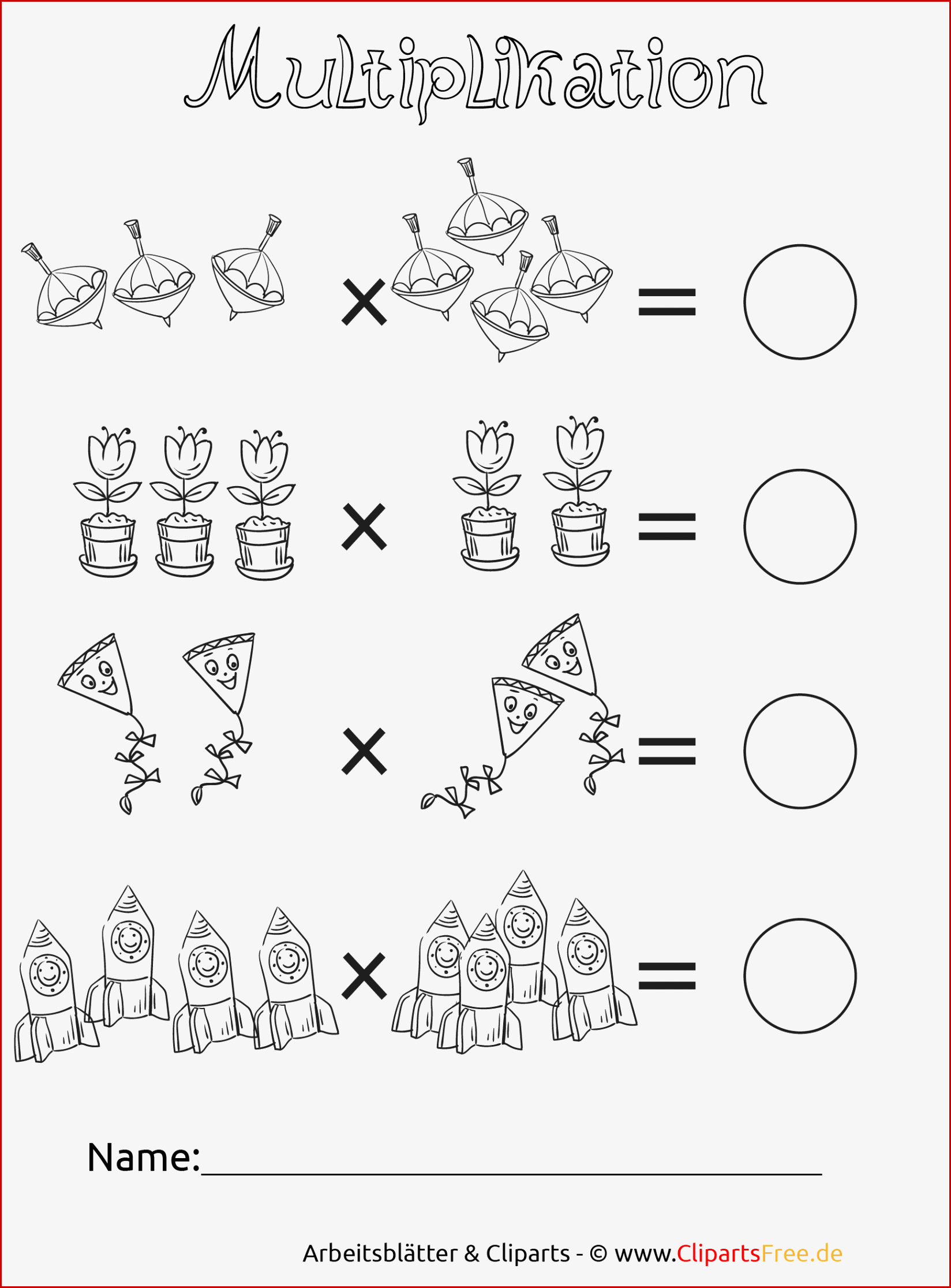 Multiplikation Druckvorlagen In Der Grundschule