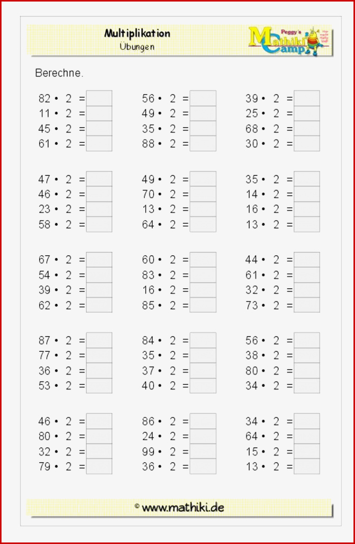 Multiplikation Klasse 3 Mathiki