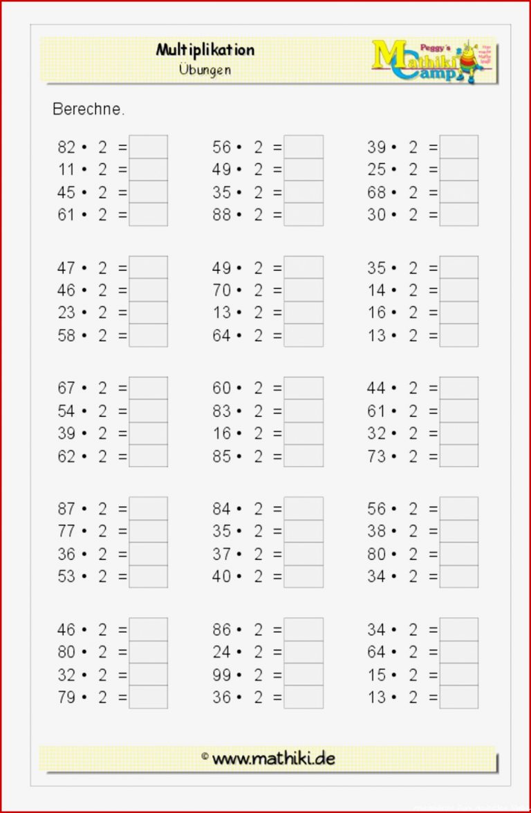 Multiplikation Mathe Arbeitsblätter Klasse 4 Zum Kostenlosen Download Multiplikation Mathe Arbeitsblätter Klasse 4 Zum