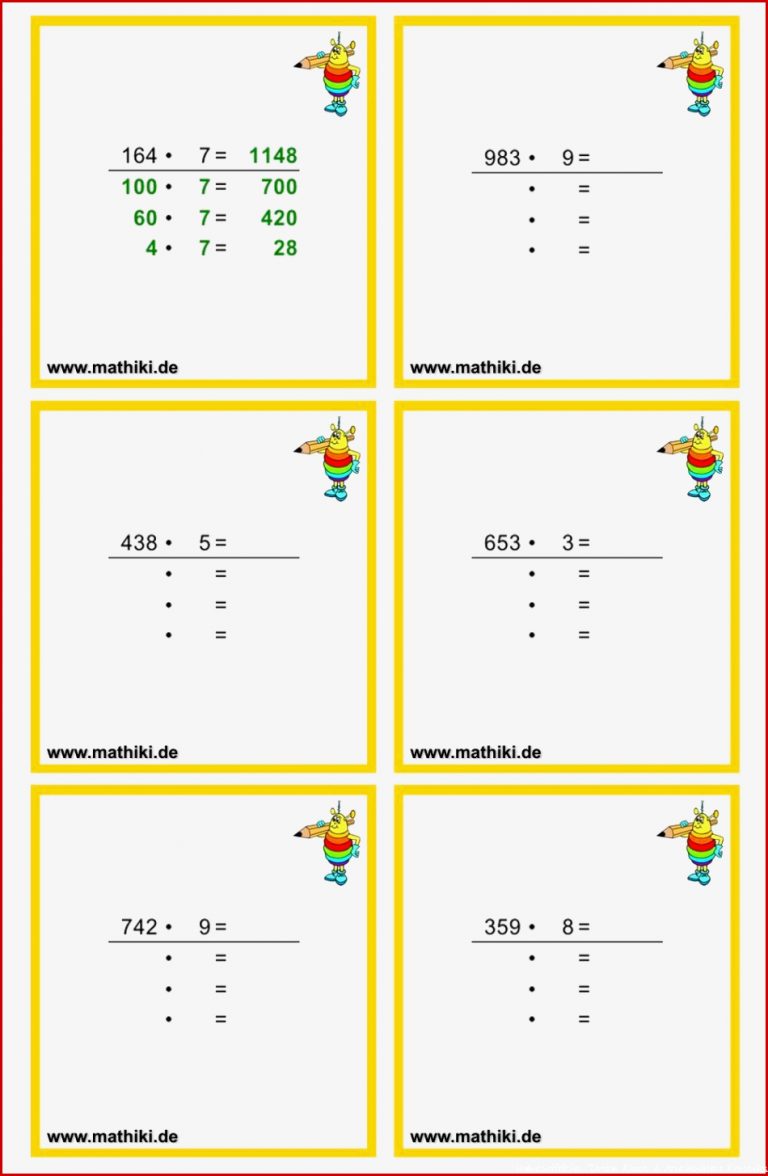 Multiplikation Mathe Arbeitsblätter Klasse 4 Zum