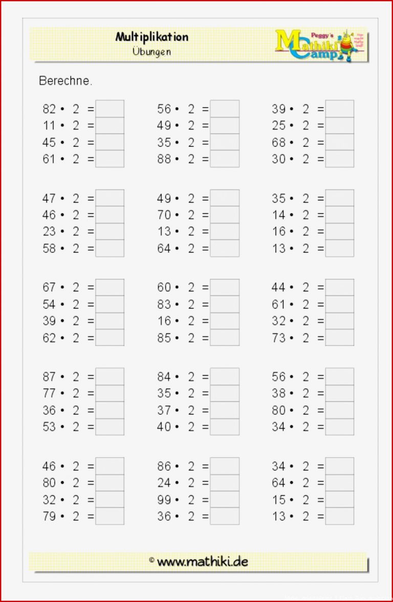 Multiplikation Mathe Arbeitsblätter Klasse 4 Zum