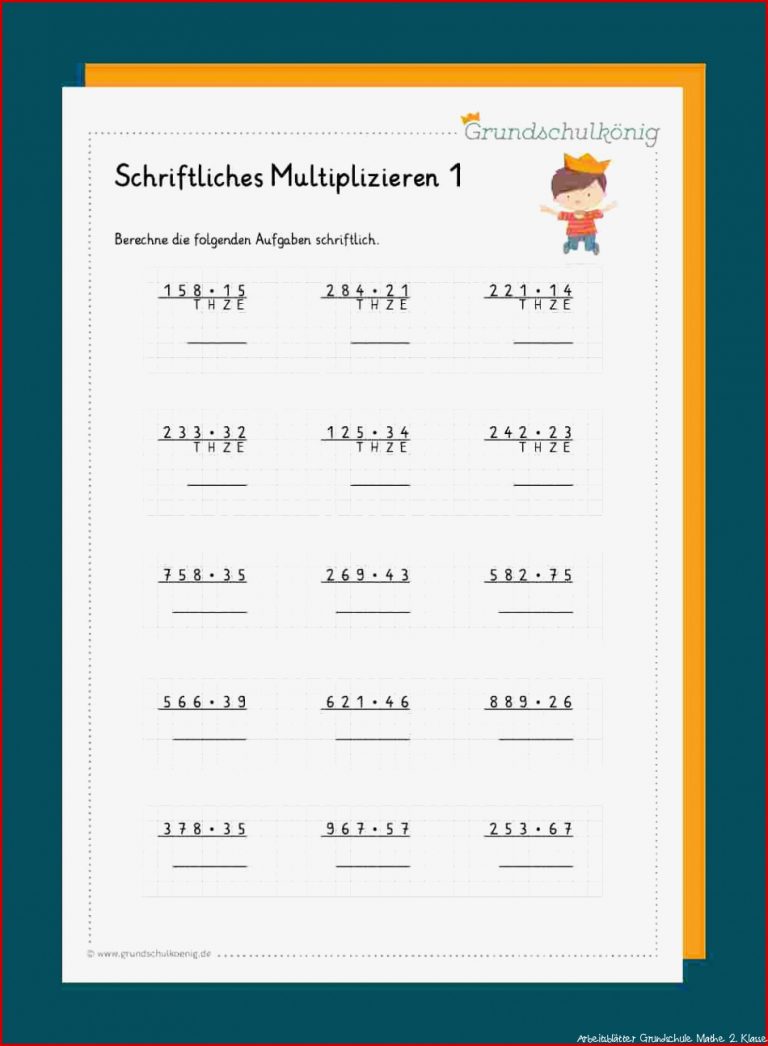 Multiplikation Mehrstelliger Zahlen Arbeitsblätter Neue