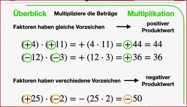 Multiplikation und Division ganzer Zahlen