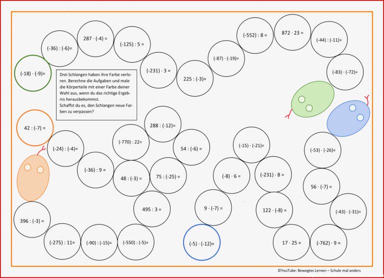 Multiplikation Und Division Ganzer Zahlen Lernspiel