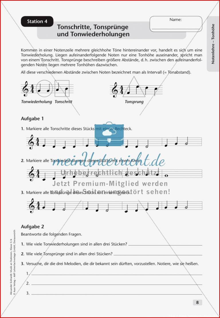 Musik an Stationen: Notenlehre - meinUnterricht