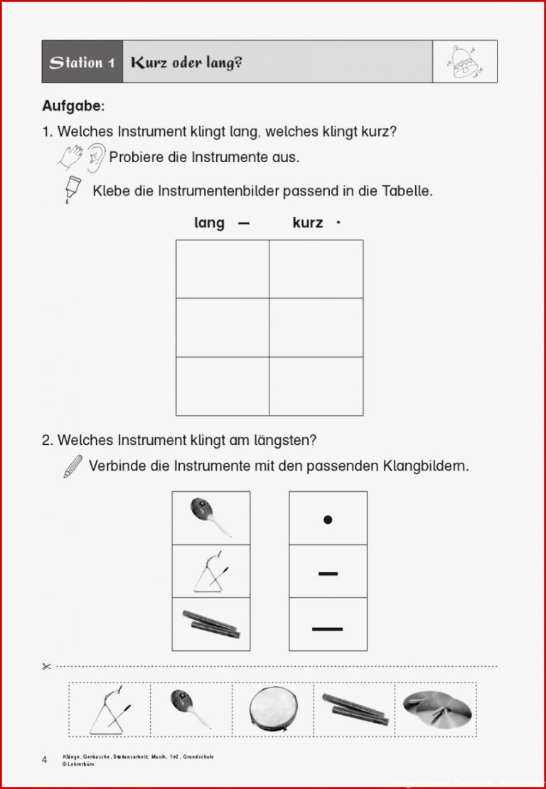 Musik · Arbeitsblätter · Grundschule · Lehrerbüro