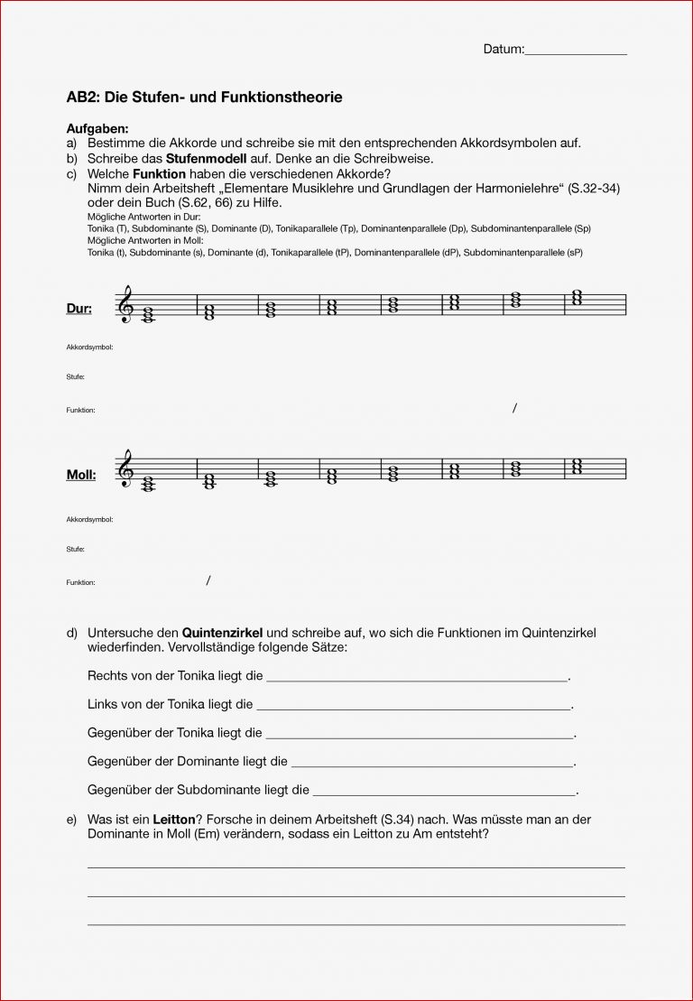 Musik Klasse 7 Arbeitsblätter Kostenlos Worksheets