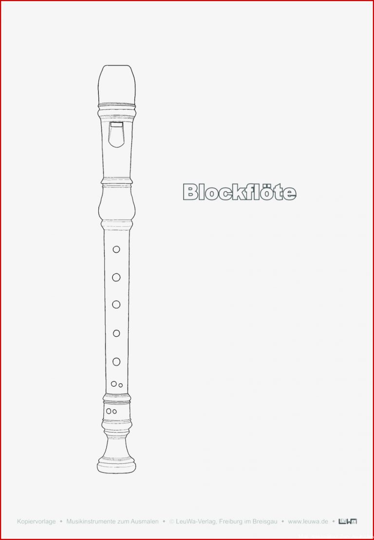 Musikinstrument Zum Ausmalen Blockflöte
