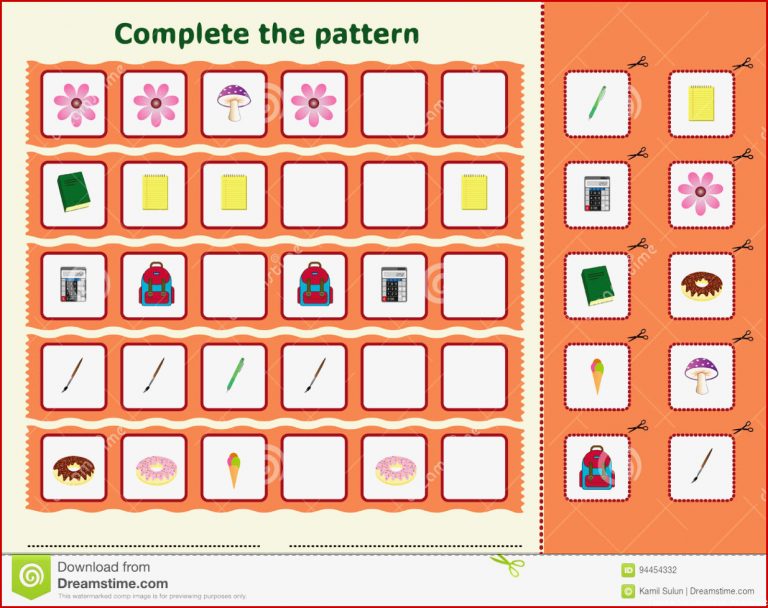 Muster Nachzeichnen Arbeitsblatt