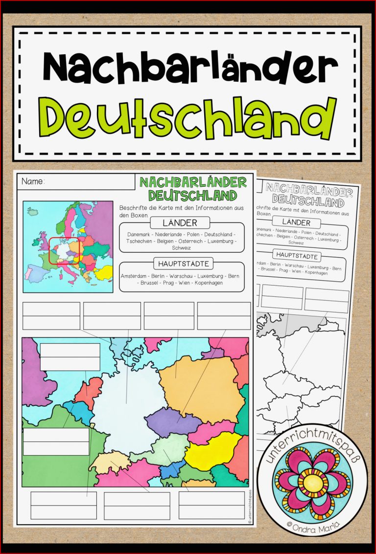 Nachbarländer Deutschland Karte Grundschule KI Landkarte