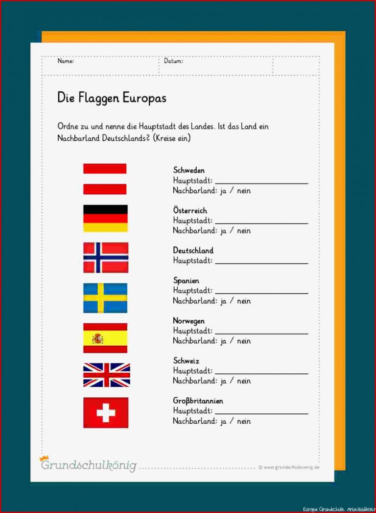 Nachbarlander Deutschland Grundschule Arbeitsblatter
