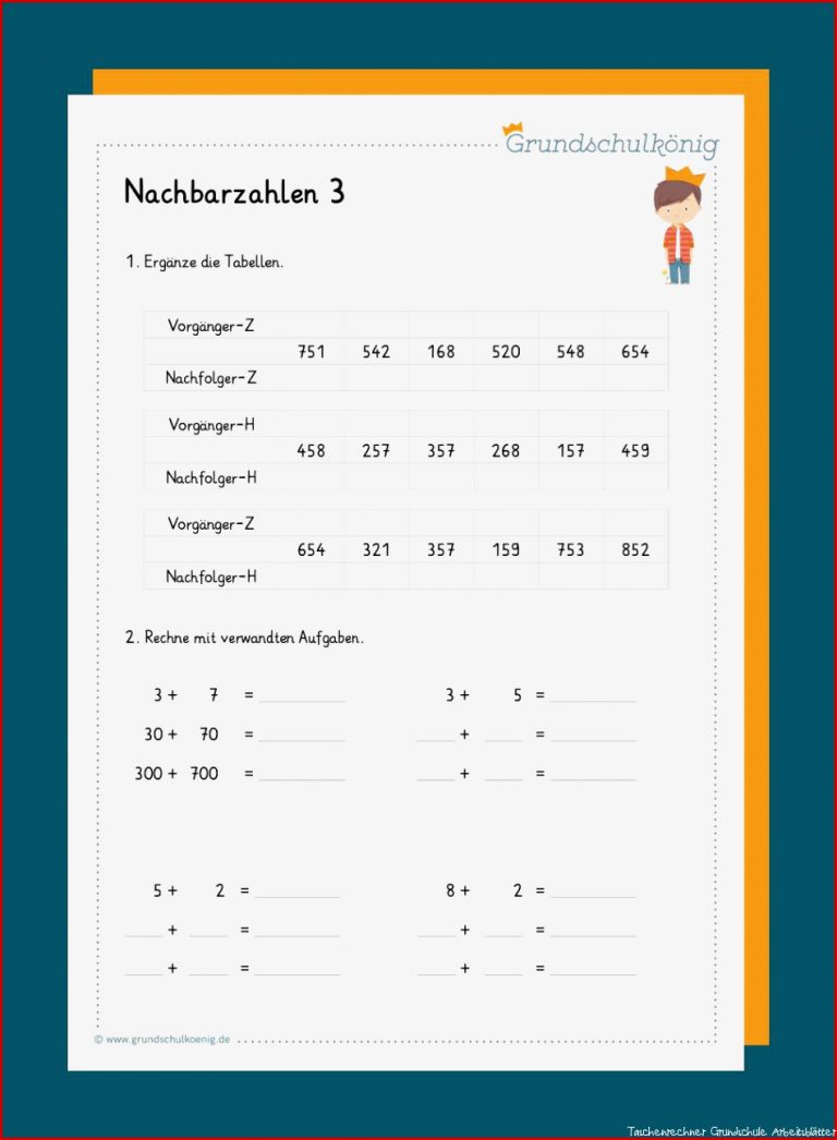 Nachbarzahlen im Zahlenraum 1000