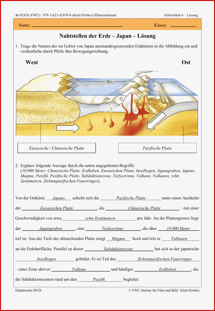 Nahtstellen Der Erde – Japan – Lösung West Ost